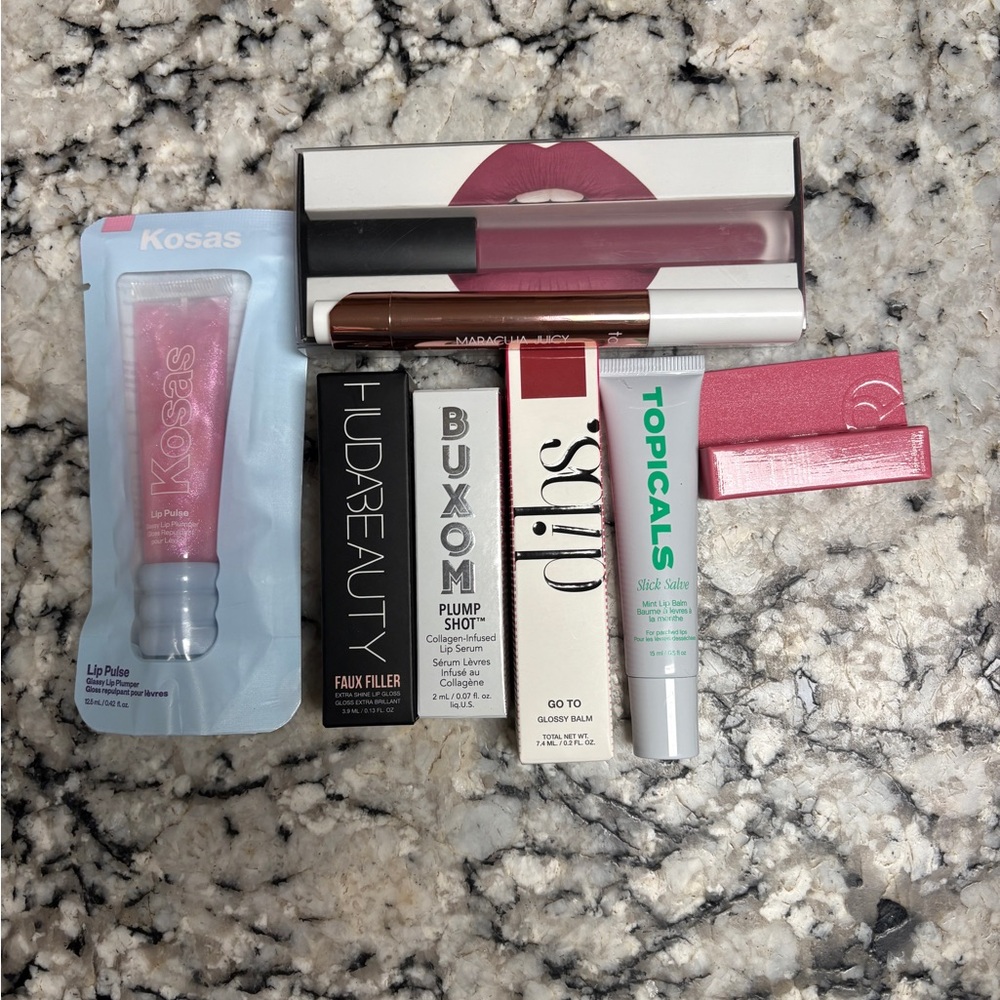 Mixed Women’s Lip Care & Color Set - Kosas, Huda Beauty, Buxom, Topicals, Tarte